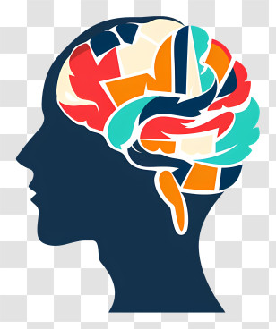 Mental Health - Colorful Human Brain Silhouette Transparent PNG