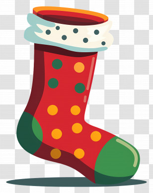 Christmas Socks - Cheerful Christmas Stocking In Festive Colors Transparent PNG
