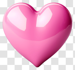 Heart - Pink Glossy Heart Icon Transparent PNG