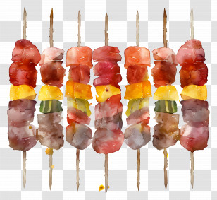 Meat Skewers - Grilled Meat And Vegetable Skewers Transparent PNG