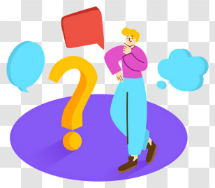 Man - Cartoon Of Person Thinking With A Question Mark Transparent PNG