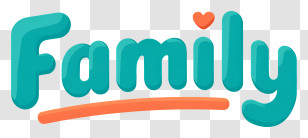 Family Logo - Turquoise Family Handwritten Logo Transparent PNG