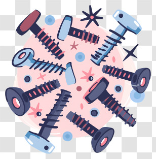 Screws - Assorted Screws And Bolts Illustration Transparent PNG