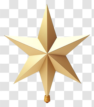 Gold Star - Golden Star Tree Topper Decoration Transparent PNG