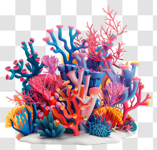 Coral Reef - Vivid Coral Reef Illustration Transparent PNG
