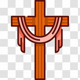 Christian Cross - Cross With Drape For Easter Transparent PNG