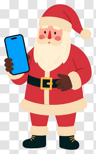 Santa Shopping Online - Santa Claus With Smartphone Transparent PNG