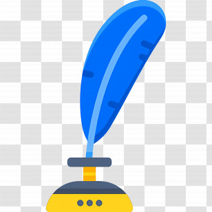Feather Ink - Blue Feather Pen Illustration Transparent PNG