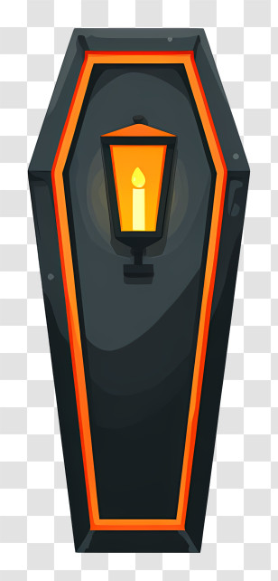 Halloween Coffin - Spooky Coffin With Lantern Illustration Transparent PNG