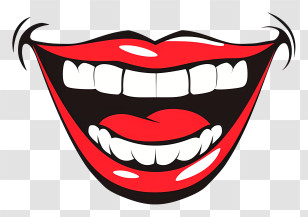Lets Laugh Day - Cartoon Red Smiling Mouth Transparent PNG