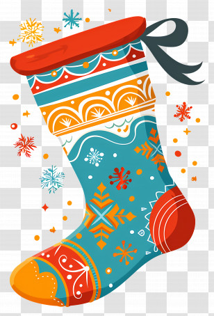Christmas Socks - Festively Decorated Christmas Stocking Illustration Transparent PNG