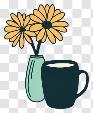 Vase - Flower Vase And Cup Illustration For Home Decor Transparent PNG