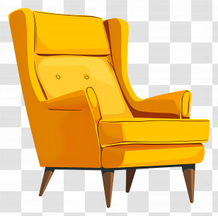 Armchair - Comfortable Yellow Armchair For Home Decor Transparent PNG