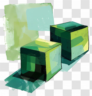 Green Cubes - Green Shaded Cubes Illustration Transparent PNG