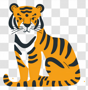 Tiger - Cartoon Tiger Illustration Transparent PNG