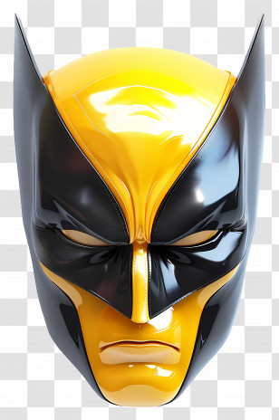 Wolverine Mask - Black And Yellow Superhero Mask Illustration Transparent PNG