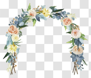 Cartoon - Elegant Floral Arch For Special Occasions Transparent PNG