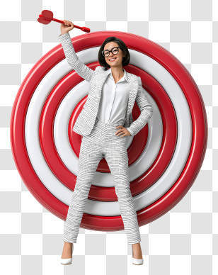Businesswoman Achieving Goal - Business Woman With Target Transparent PNG