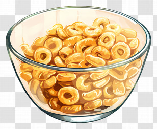 Bowl Of Cheerios - Bowl Of Crunchy Cereal Transparent PNG