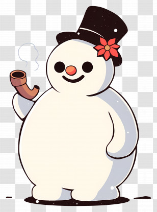 Frosty The Snowman - Snowman With Pipe And Hat Transparent PNG