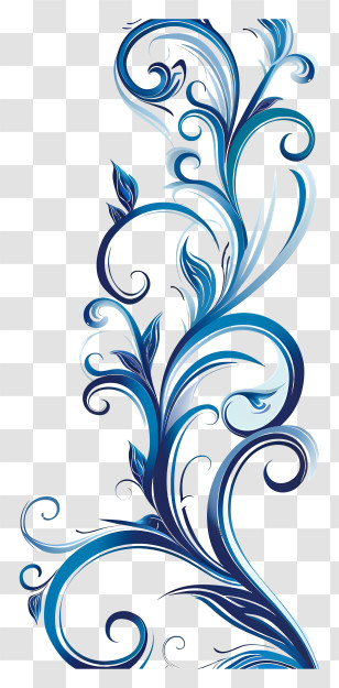 Blue Arc Border - Elegant Blue Decorative Swirls Design Transparent PNG
