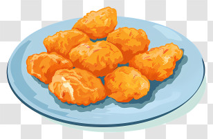 Chicken Nuggets - Fried Nuggets On A Plate Transparent PNG