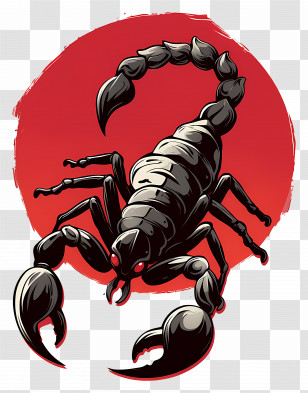 Scorpion Tattoo - Scorpion With Red Background Transparent PNG