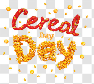 Cereal Day - Colorful Cereal Day Text Transparent PNG