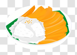 Thai Food - Mango Sticky Rice Dessert Transparent PNG