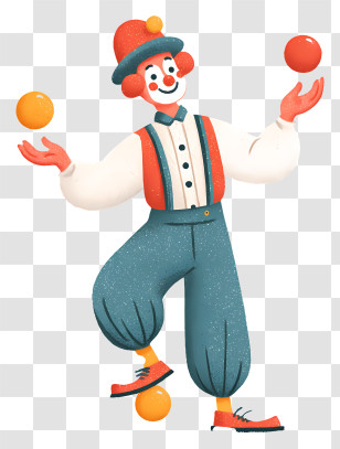 Clown Juggling In Circus - Clown Juggling With Balls Transparent PNG