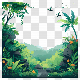 Nature Background - Beautiful Tropical Rainforest Landscape Transparent PNG