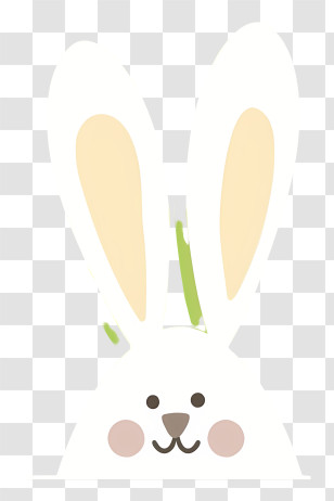 Bunny Face - Bunny Ears With Blush Cheeks Transparent PNG