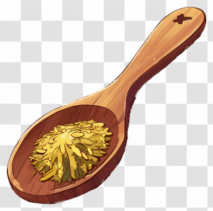 Wooden Spoon - Wooden Spoon With Herbs Transparent PNG