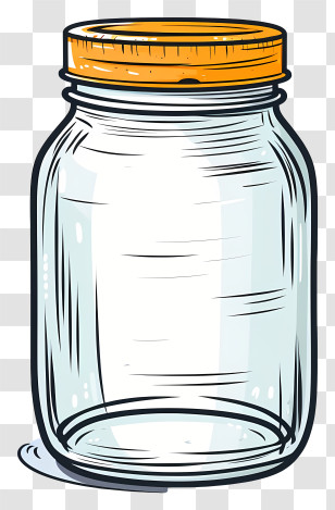 Glass Jar - Empty Glass Jar With Yellow Lid Transparent PNG