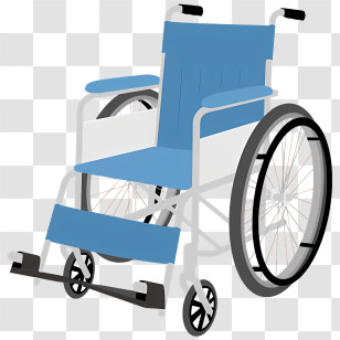 Blue Wheelchair - Blue And White Wheelchair For Mobility Support Transparent PNG