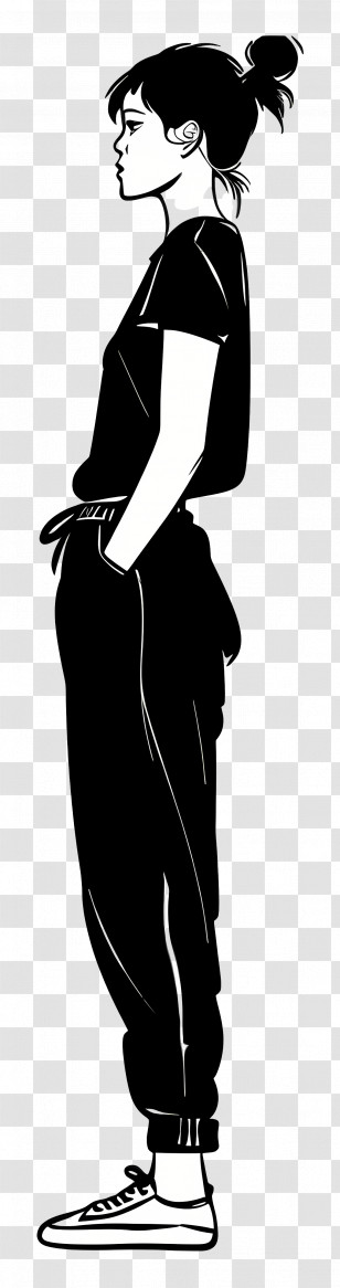 Casual Woman Standing - Casual Woman Silhouette Transparent PNG