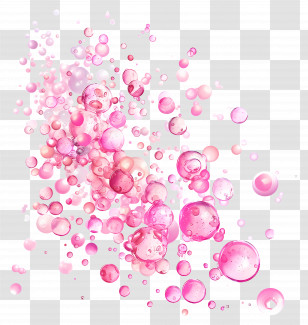 Pink Bubbles - Abstract Pink Water Droplets In Flowing Design Transparent PNG