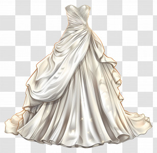 Aline Wedding Dress - Elegant White Wedding Dress Transparent PNG