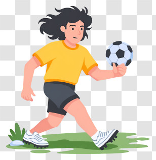 Man Playing Football - Soccer Player In Yellow Transparent PNG