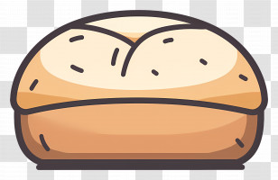 Round Bread - Bread Loaf Cartoon Illustration Transparent PNG