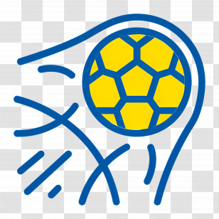 Football Goal - Yellow And Blue Ball Illustration For Sports Design Transparent PNG