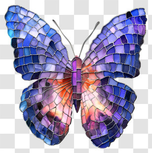 Learn About Butterflies Day - Stained Glass Butterfly Illustration Transparent PNG