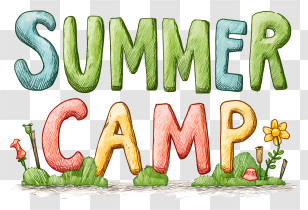 Summer Camp - Colorful Summer Camp Text Transparent PNG