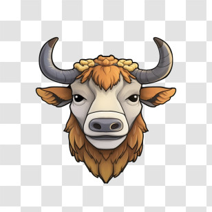 Bison - Yak Face Cartoon Illustration Transparent PNG