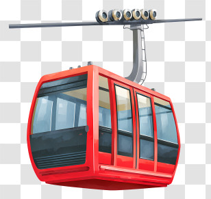 Gondola Cable Car - Red Cable Car Gondola Transparent PNG