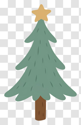 Christmas Tree - Cute Cartoon Christmas Tree With Star Transparent PNG