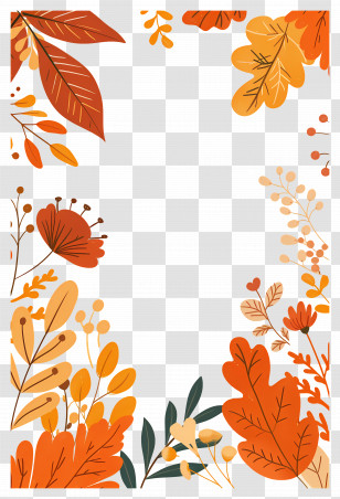 Autumn Background - Autumn Leaves Frame With Seasonal Elegance Transparent PNG