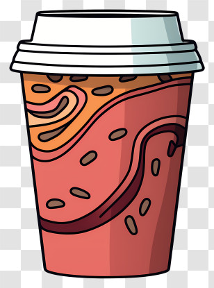 Cup Of Coffee - Colorful Decorative Takeaway Coffee Cup Transparent PNG