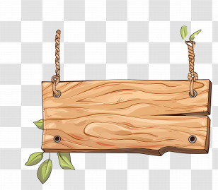 Hanging Wooden Sign - Hanging Wooden Signboard With Rope Decoration Transparent PNG