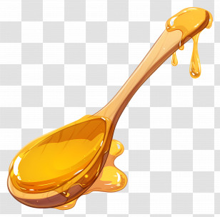 Wooden Spoon - Wooden Spoon With Dripping Honey Transparent PNG
